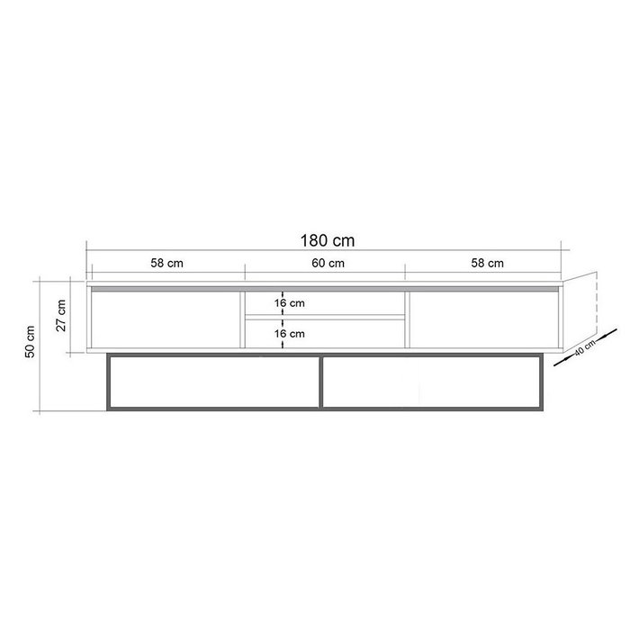 Hanah Home Laxus Takım 10 Conjunto de Muebles de Salón Nogal y Negro